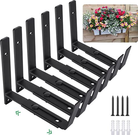 one peice metal flower box patio brakets|Amazon.com: Planter Box Brackets.